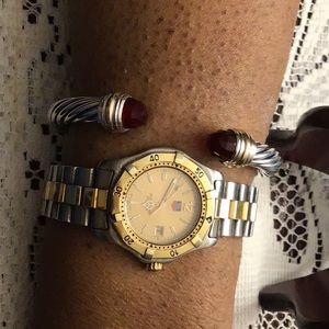 7mm Garnet David Yurman bracelet sterling &gold!